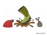 "Hat, wellies, poo bag" T- Shirt