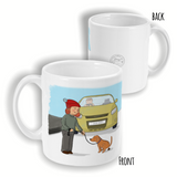 "Middle of the Road" dog walker's mug