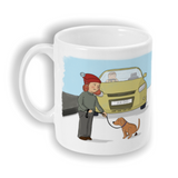 "Middle of the Road" dog walker's mug