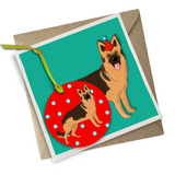 German Shepherd Birthday Card and Hanging Decoration