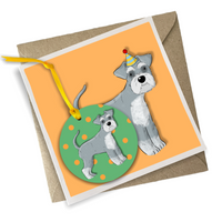 Miniature Schnauzer Birthday Card and hanging decoration
