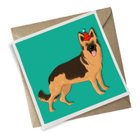 German Shepherd Birthday Card and Hanging Decoration