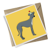 Whippet Birthday Card and Hanging Decoration