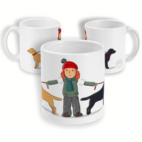 "Pulling Labradors" dog walker's mug