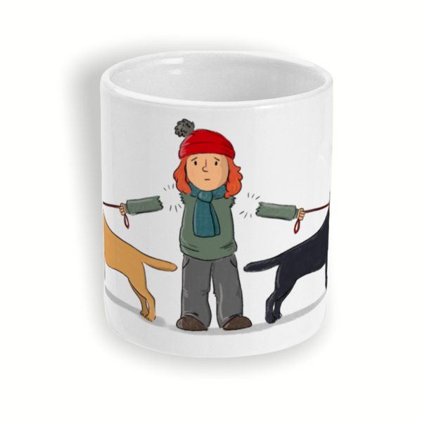 "Pulling Labradors" dog walker's mug