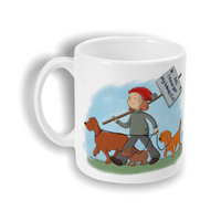 "Yes, I have got my hands full" dog walker's mug