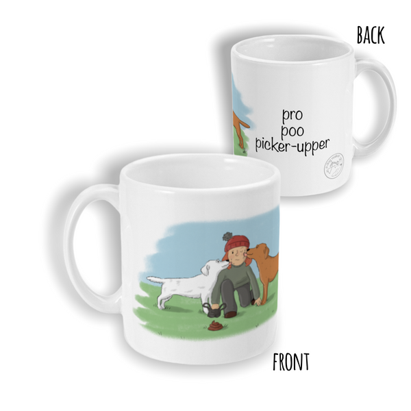 "Pro Poo Picker-Upper" dog walker's mug